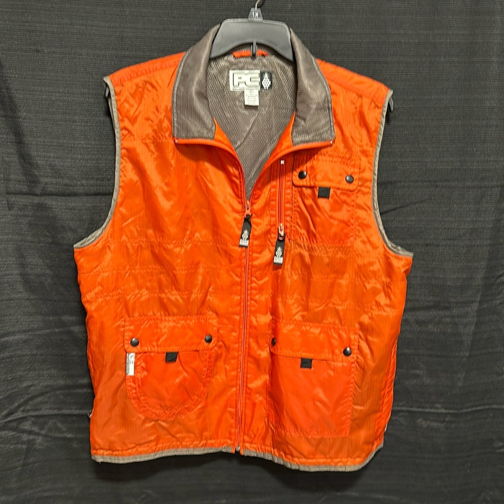 Pineapple Connection orange/grey outer wear meshed  lined Vest / size L
